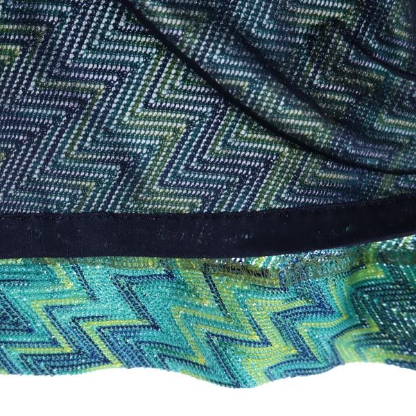 Missoni ミッソーニ イタリア製 総柄 長袖 スカートスーツ 上下 セットアップ 46/44 ブルー系 レディース