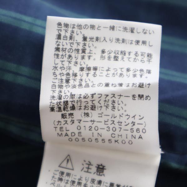 THE NORTH FACE ノースフェイス NP11080 チェック フーデッド ジャケット M ネイビー系 アウトドア 収納ポーチ メンズ