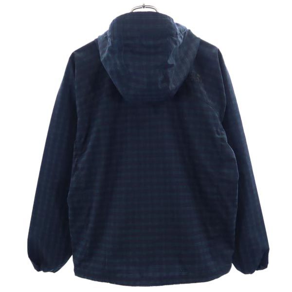 THE NORTH FACE ノースフェイス NP11080 チェック フーデッド ジャケット M ネイビー系 アウトドア 収納ポーチ メンズ