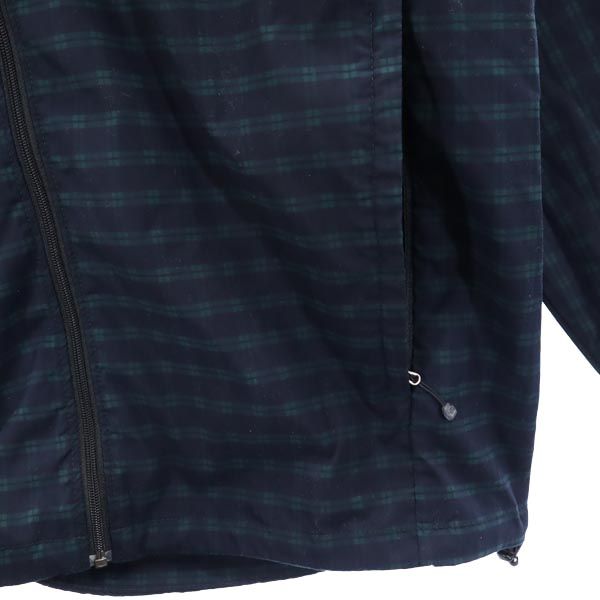 THE NORTH FACE ノースフェイス NP11080 チェック フーデッド ジャケット M ネイビー系 アウトドア 収納ポーチ メンズ