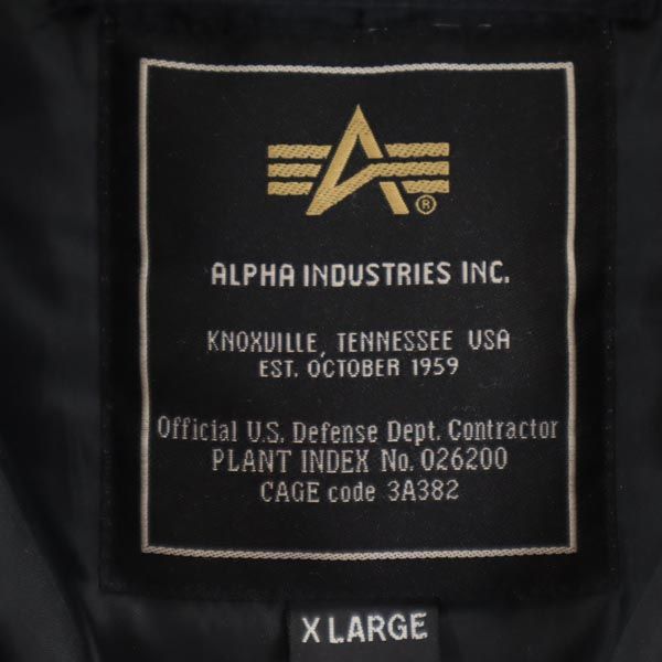 アルファインダストリーズ ナイロン 中綿ジャケット XL 黒 ALPHA INDUSTRIES INC メンズ