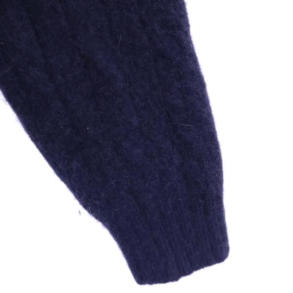 Laurence J Smith ローレンスジェイスミス 英国製 ウール 長袖 ニット 36 ネイビー セーター レディース