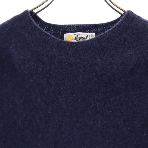 Laurence J Smith ローレンスジェイスミス 英国製 ウール 長袖 ニット 36 ネイビー セーター レディース