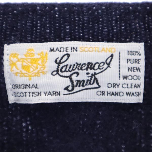 Laurence J Smith ローレンスジェイスミス 英国製 ウール 長袖 ニット 36 ネイビー セーター レディース