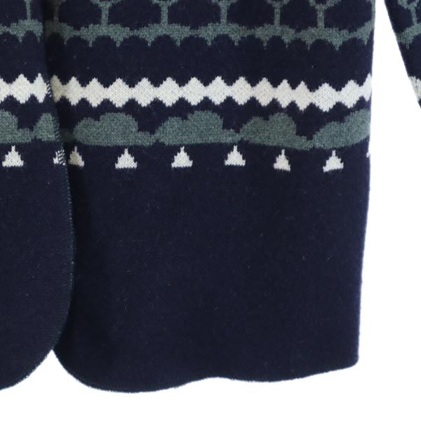 nonnative ノンネイティブ 日本製 ウールブレンド 総柄 長袖 ニットカーディガン ネイビー系 Vネック メンズ