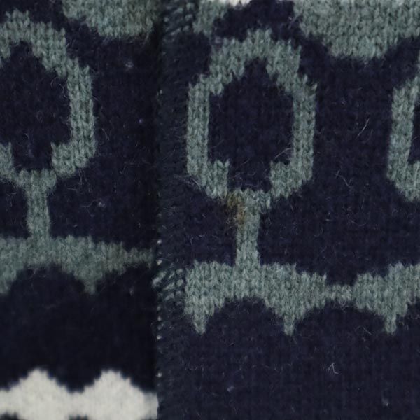 nonnative ノンネイティブ 日本製 ウールブレンド 総柄 長袖 ニットカーディガン ネイビー系 Vネック メンズ