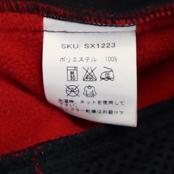 SIERRA DESIGNS シェラデザインズ ロゴ刺繍 フリースジャケット L 赤×黒 メンズ