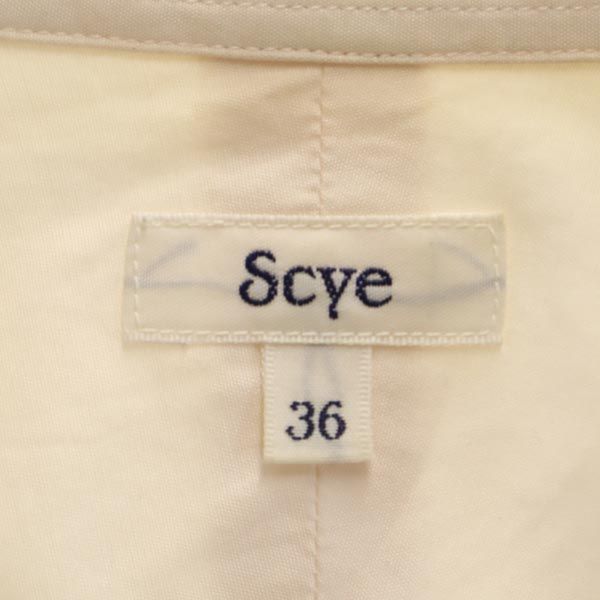 Scye サイ 日本製 ウールブレンド ニット切り替え 長袖 ニット切替 シャツ 36 ベージュ系 レディース