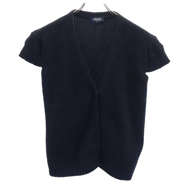 S Max Mara エスマックスマーラ カシミヤブレンド 半袖 ニットカーディガン 黒 レディース