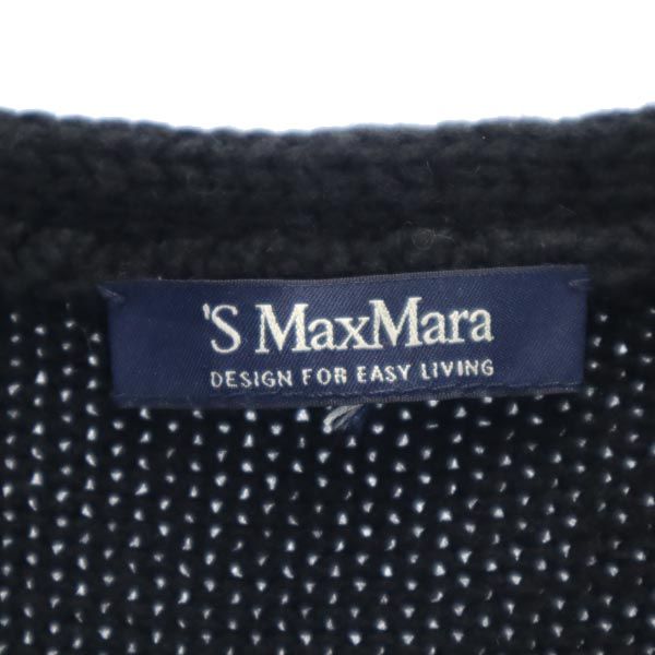 S Max Mara エスマックスマーラ カシミヤブレンド 半袖 ニットカーディガン 黒 レディース