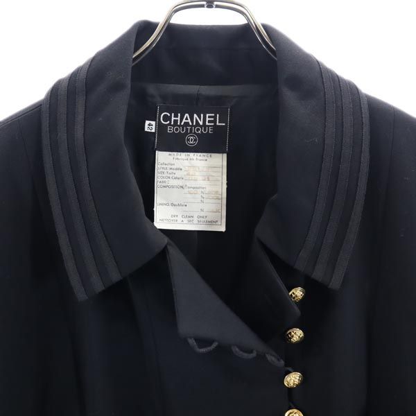 CHANEL シャネル 20172 ココ金ボタン スーツジャケット 42 黒 ヴィンテージ レディース