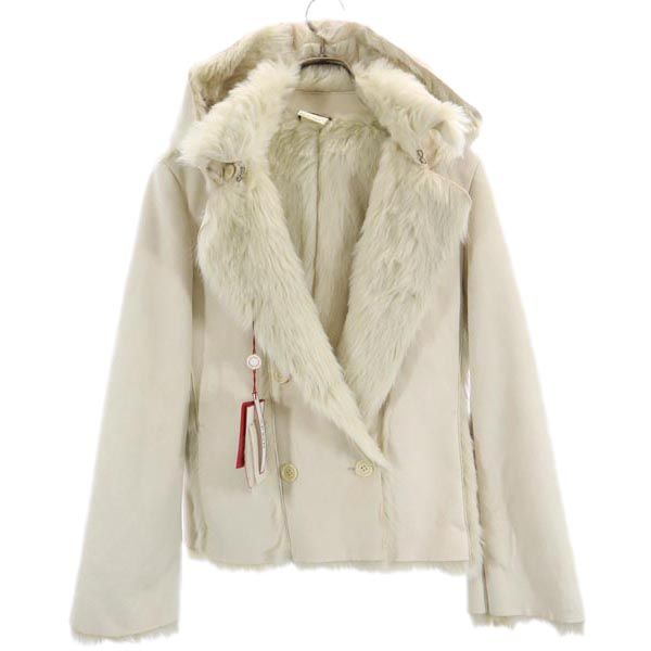 MAX&CO マックスアンドコー フェイク レザージャケット 40 アイボリー レディース