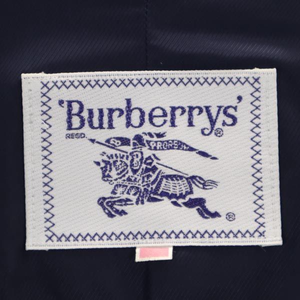 Burberrys バーバリーズ ウール ラペル切替 ダブル ジャケット 11AR ネイビー系 オールド レディース
