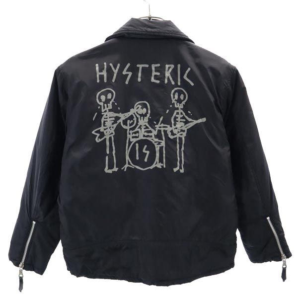 ヒステリック ライダース風 デザイン 中綿ジャケット 140ｃｍ 黒 HYSTERIC キッズ