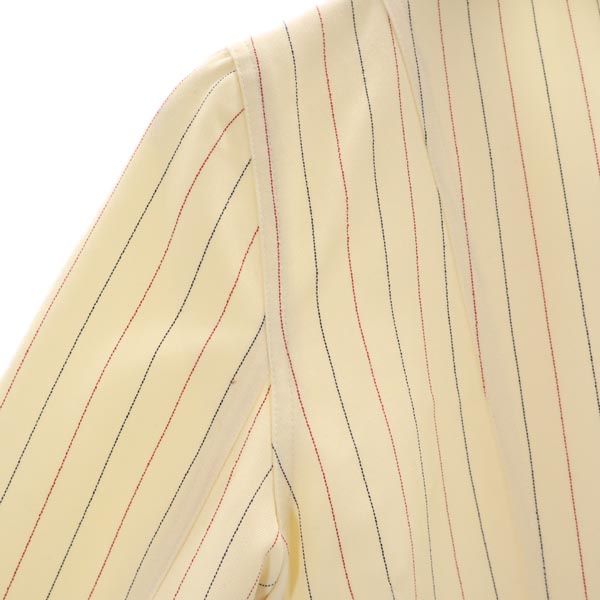 Rene ルネ 日本製 ストライプ柄 テーラードジャケット 36 ベージュ×赤×青 レディース