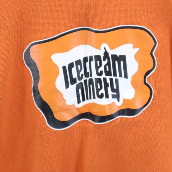 ICE CREAM アイスクリーム ロゴプリント Vネック ニットベスト L オレンジ系 メンズ