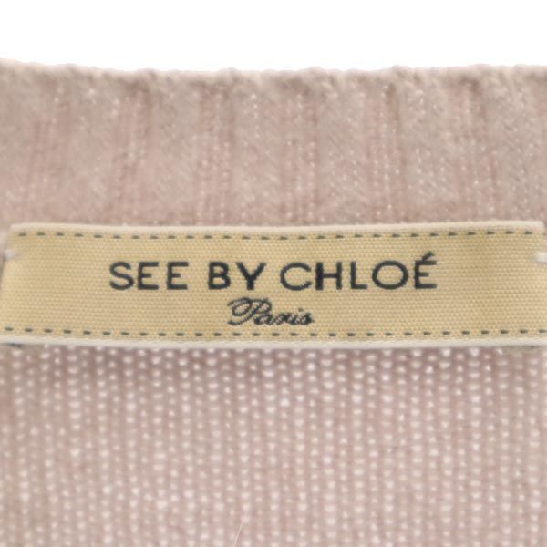 シーバイクロエ イタリア製 ロゴ 長袖 ニット 38 ピンク系 SEE BY CHLOE セーター レディース