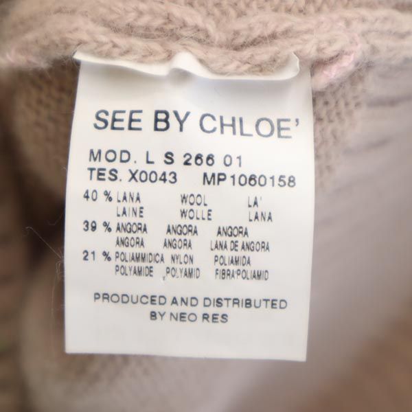 シーバイクロエ イタリア製 ロゴ 長袖 ニット 38 ピンク系 SEE BY CHLOE セーター レディース