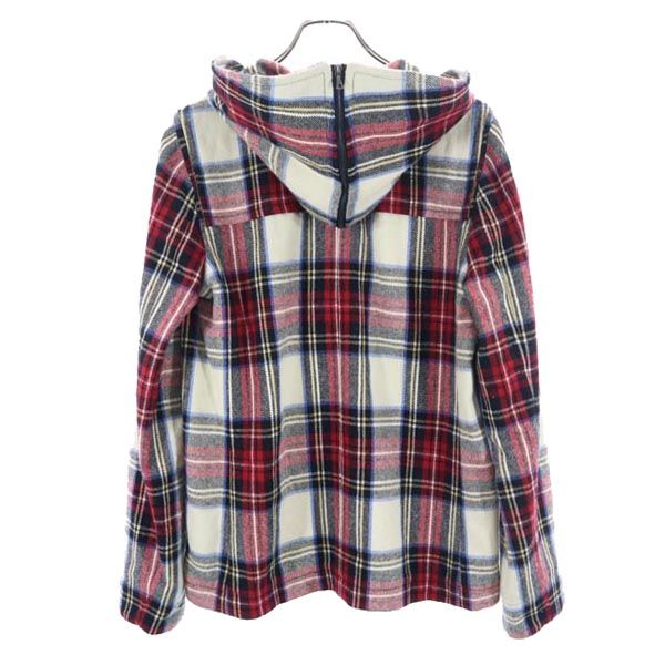 A.P.C. アーペーセー チェック柄 ジャケット S 赤×白×黒 フード付 レディース