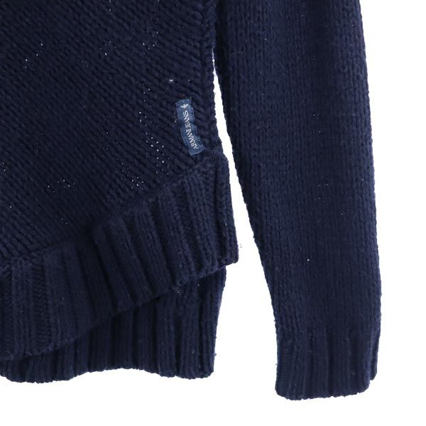 ARMANI JEANS アルマーニジーンズ ウールブレンド ニットジャケット S ネイビー系 レディース