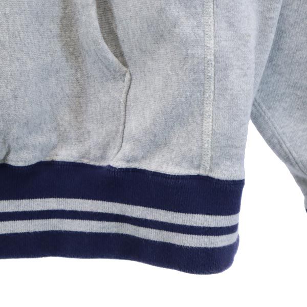 Champion チャンピオン 青単 復刻 ロゴ刺繍 長袖 リバースウィーブ スウェットパーカー S グレー系 プルオーバー トレーナー 裏起毛 メンズ