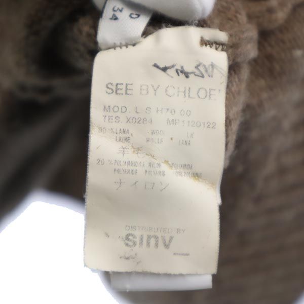 SEE BY CHLOE シーバイクロエ イタリア製 長袖 カーディガン 38 茶 レディース