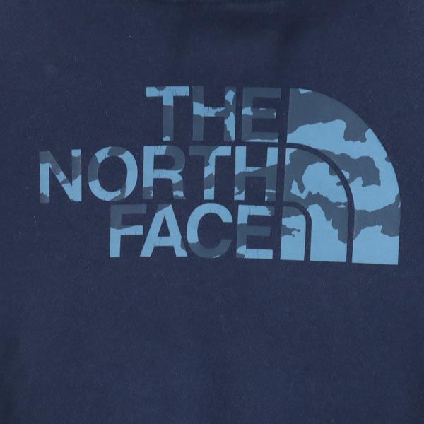 THE NORTH FACE ノースフェイス ロゴプリント 長袖 スウェットパーカー S ネイビー 裏起毛 プルオーバー トレーナー メンズ