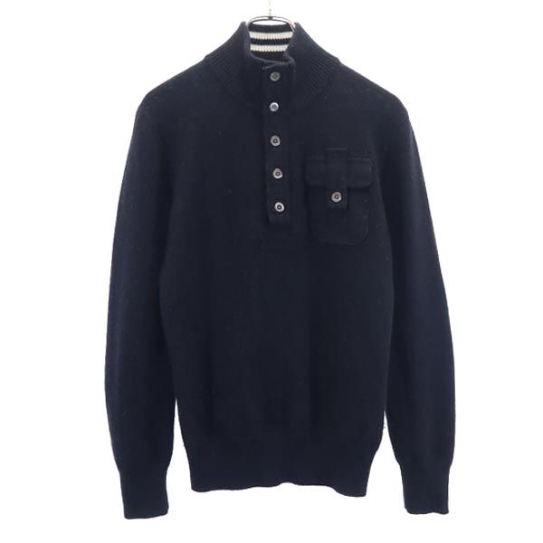 BURBERRY BLACK LABEL バーバリーブラックレーベル 三陽商会 ウールブレンド 長袖 ニット 2 ブラック系 セーター メンズ