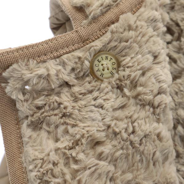 Mackintosh マッキントッシュ イギリス製 ジャケット 34 ベージュ 裏ボア フード付 レディース