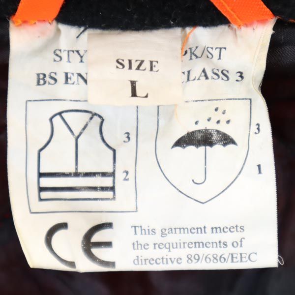 FAB バックロゴプリント ジャケット L オレンジ系 フード コート 裏キルティング メンズ