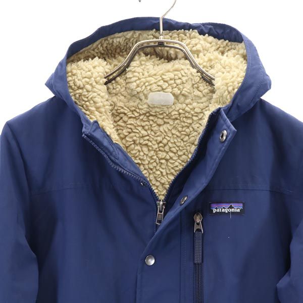 patagonia パタゴニア 68460 ナイロンジャケット L12 ネイビー アウトドア 裏ボア キッズ