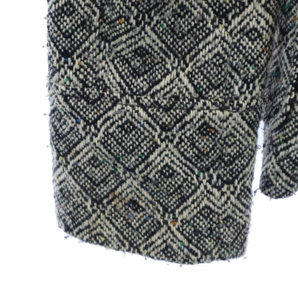 SEE BY CHLOE シーバイクロエ ウールブレンド 総柄 ピーコート 40 黒系 フーディー レディース