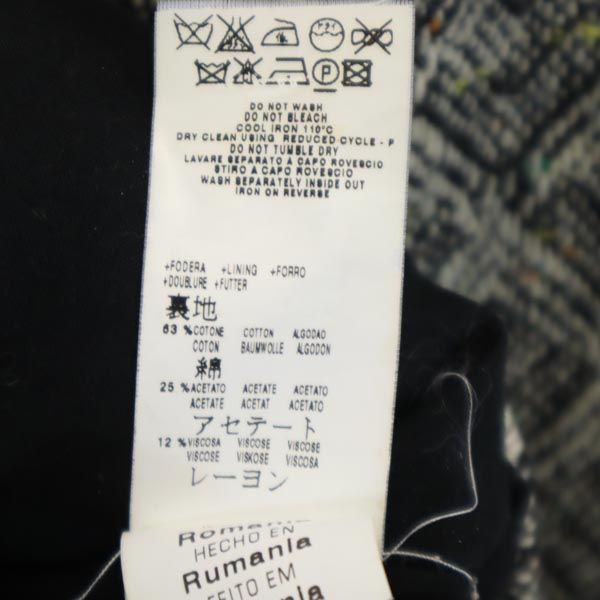 SEE BY CHLOE シーバイクロエ ウールブレンド 総柄 ピーコート 40 黒系 フーディー レディース