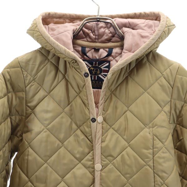 ラベンハム イギリス製 キルティングジャケット 36 ベージュ系 LAVENHAM 中綿 レディース