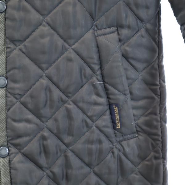 LAVENHAM ラベンハム イギリス製 コーデュロイ切替 コーデュロイ切替 キルティングジャケット 38 グレー系 中綿 レディース