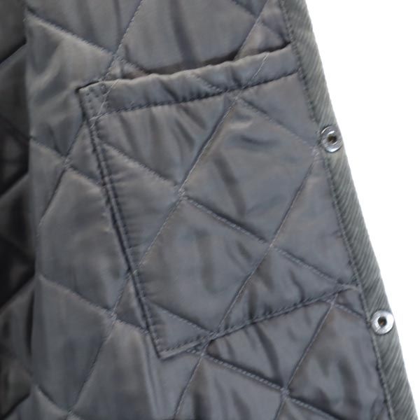 LAVENHAM ラベンハム イギリス製 コーデュロイ切替 コーデュロイ切替 キルティングジャケット 38 グレー系 中綿 レディース