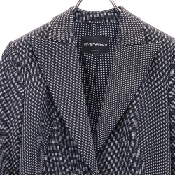 Emporio Armani エンポリオアルマーニ イタリア製 ドット テーラードジャケット 36 グレー系 レディース