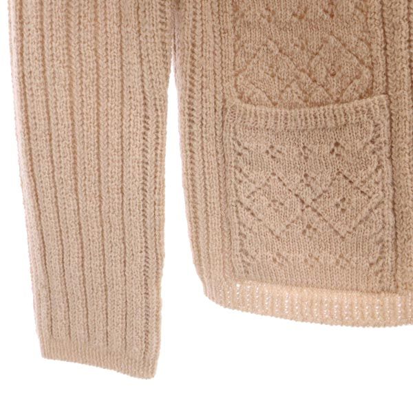 Paul Smith ポールスミス 透かし編み 長袖 アンサンブル M ベージュ 透かし編み カーディガン ノースリーブニット レディース