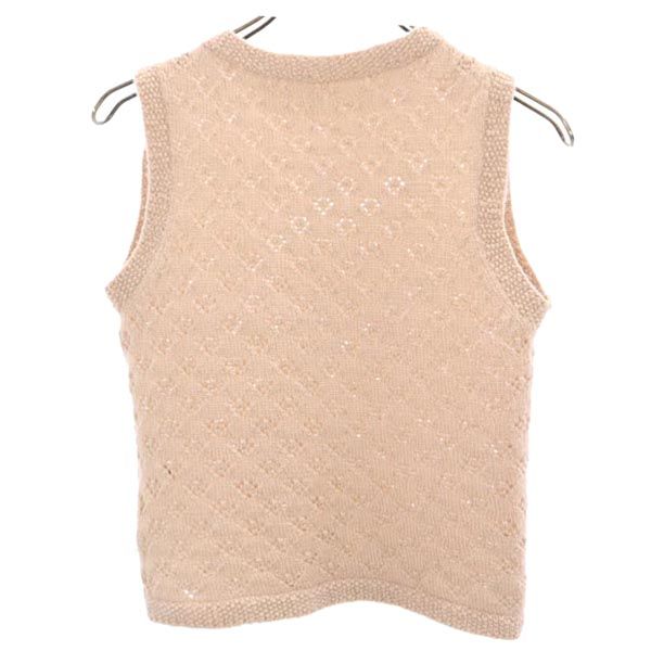 Paul Smith ポールスミス 透かし編み 長袖 アンサンブル M ベージュ 透かし編み カーディガン ノースリーブニット レディース