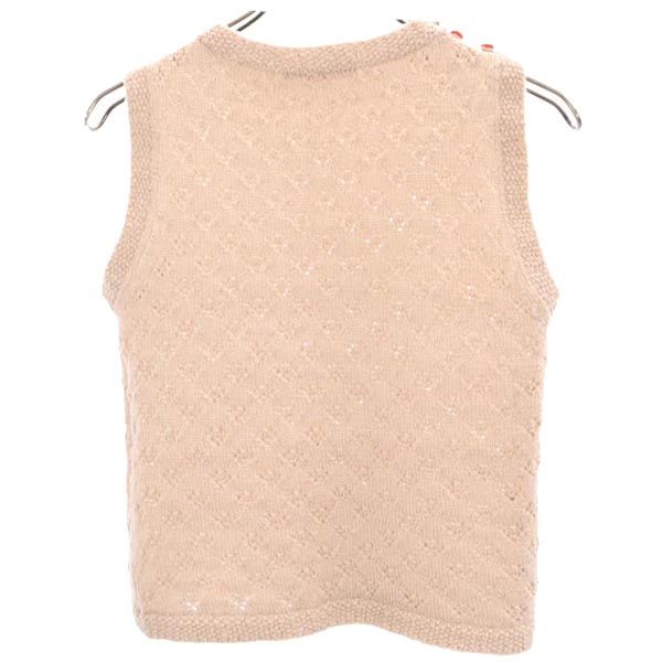 Paul Smith ポールスミス 透かし編み 長袖 アンサンブル M ベージュ 透かし編み カーディガン ノースリーブニット レディース