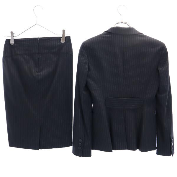 Emporio Armani エンポリオアルマーニ スカートスーツ 上下 セットアップ 上:38 下:36 黒系 テーラードジャケット レディース