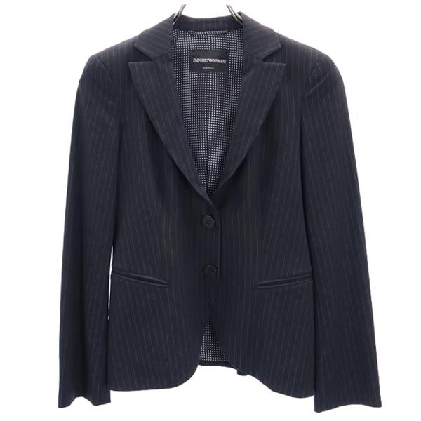 Emporio Armani エンポリオアルマーニ スカートスーツ 上下 セットアップ 上:38 下:36 黒系 テーラードジャケット レディース