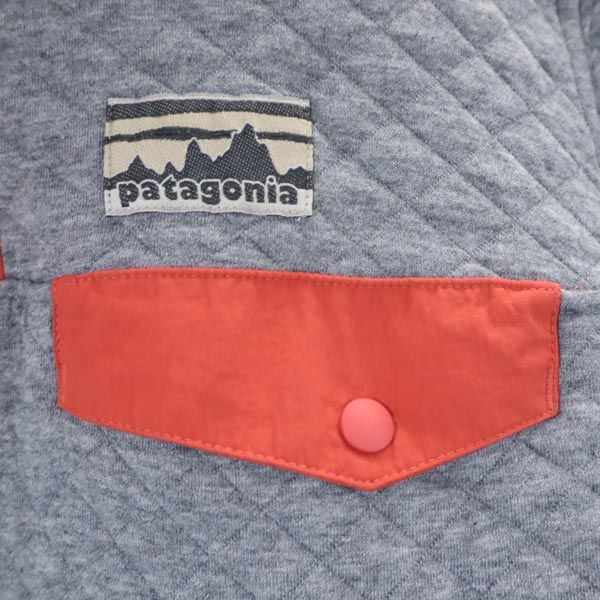 patagonia パタゴニア 長袖 キルティング トレーナー M グレー系 アウトドア プルオーバー ハーフボタン レディース