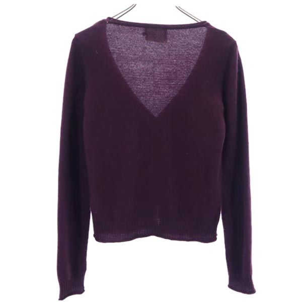 MAX&CO マックスアンドコー カシミヤ100% 長袖 ニット カーディガン S ボルドー Vネック レディース