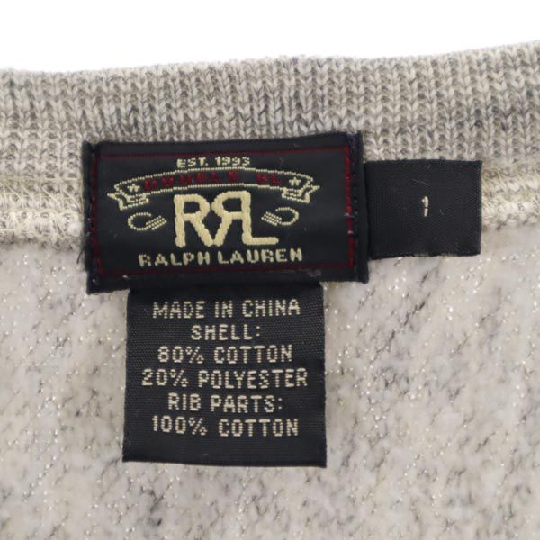 RRL １ツ星 長袖 スウェット トレーナー 1 グレー系 ダブルアールエル 裏起毛 RALPH LAUREN メンズ