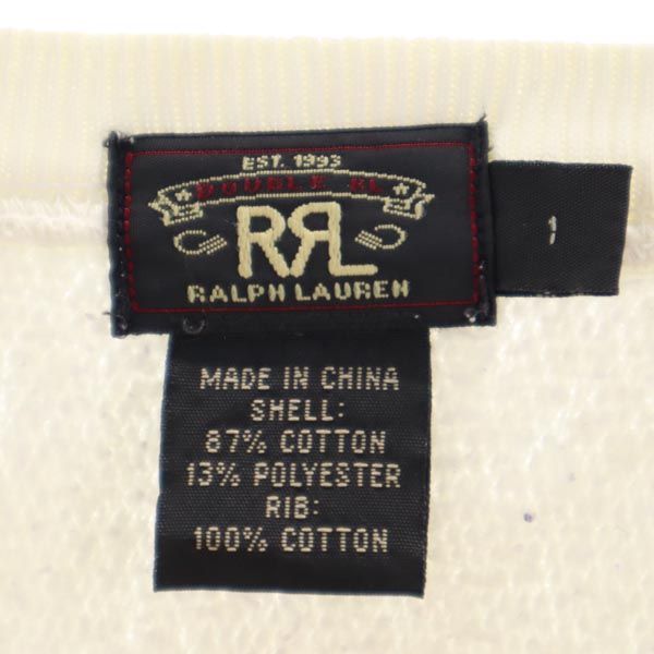 RRL １ツ星 長袖 スウェット トレーナー 1 ホワイト系 ダブルアールエル 裏起毛 RALPH LAUREN メンズ