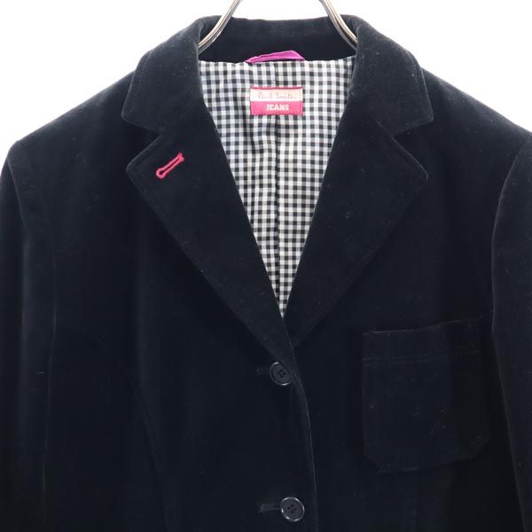 Paul Smith JEANS ポールスミスジーンズ ベロア調 テーラードジャケット 40 黒 レディース