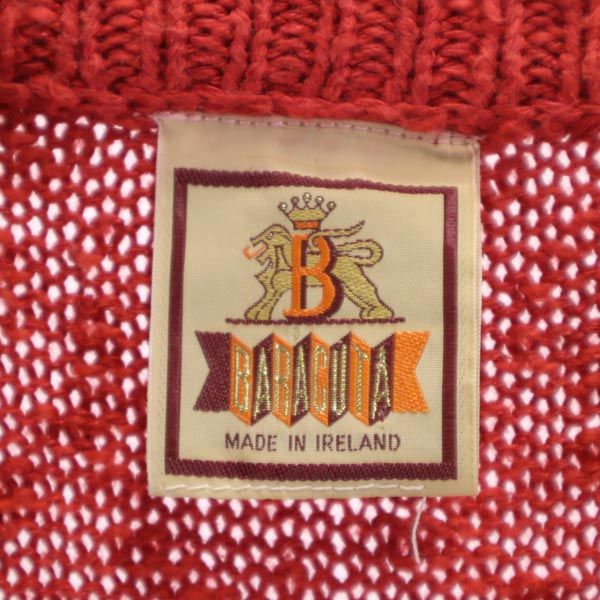 BARACUTA バラクータ リネンブレンド 長袖 コットン ニット L レッド系 セーター メンズ