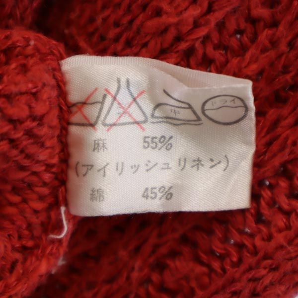 BARACUTA バラクータ リネンブレンド 長袖 コットン ニット L レッド系 セーター メンズ