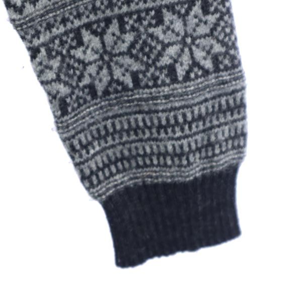 LOUNGE LIZARD ラウンジリザード 日本製 ウール 総柄 長袖 Vネック ニット 2 グレー系 セーター メンズ